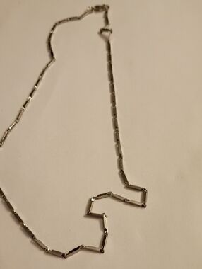 Silver Bar Link Necklace - Silver